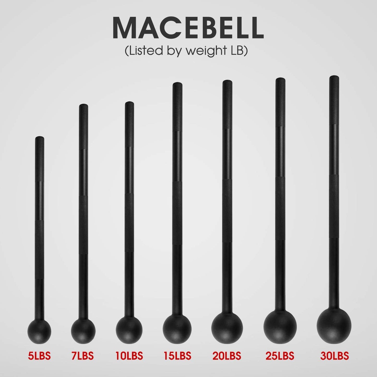 Steel Mace Bell for Comprehensive Strength Training - Enhance Full Body, Muscular Development, Shoulder, Grip, and Forearm Workouts - Available in 5, 7, 10, 15, 20, 25, and 30 LB for Both Men and Women