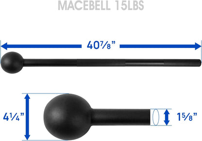 Steel Mace Bell for Comprehensive Strength Training - Enhance Full Body, Muscular Development, Shoulder, Grip, and Forearm Workouts - Available in 5, 7, 10, 15, 20, 25, and 30 LB for Both Men and Women