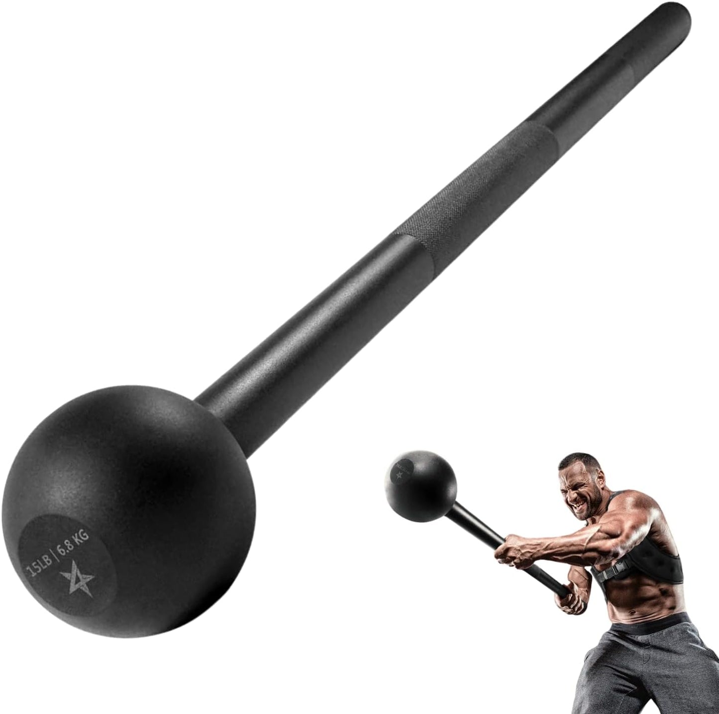 Steel Mace Bell for Comprehensive Strength Training - Enhance Full Body, Muscular Development, Shoulder, Grip, and Forearm Workouts - Available in 5, 7, 10, 15, 20, 25, and 30 LB for Both Men and Women
