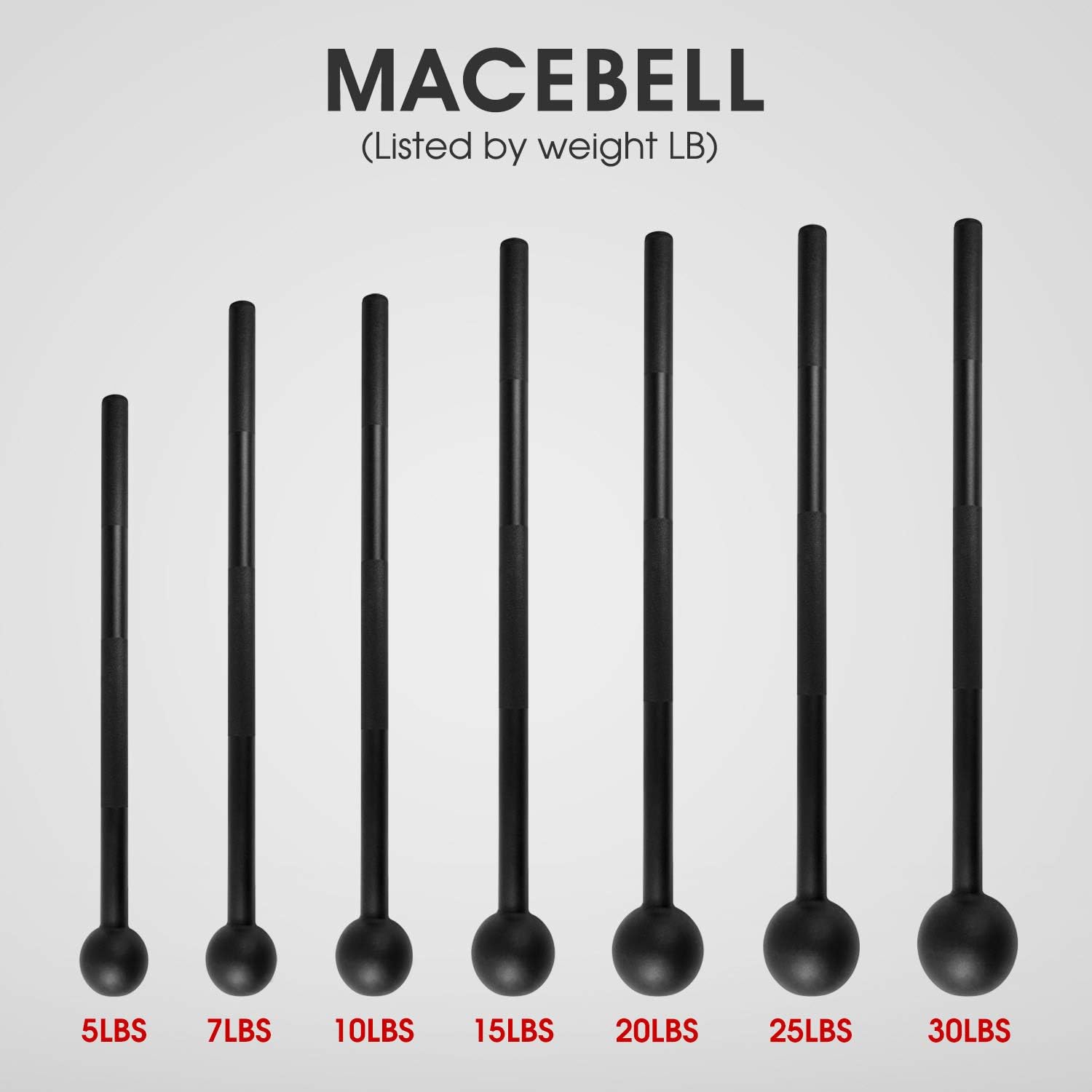 Steel Mace Bell for Comprehensive Strength Training - Enhance Full Body, Muscular Development, Shoulder, Grip, and Forearm Workouts - Available in 5, 7, 10, 15, 20, 25, and 30 LB for Both Men and Women