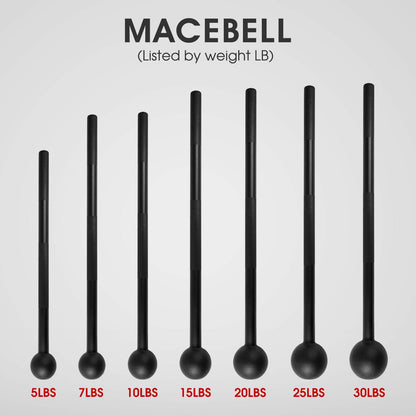 Steel Mace Bell for Comprehensive Strength Training - Enhance Full Body, Muscular Development, Shoulder, Grip, and Forearm Workouts - Available in 5, 7, 10, 15, 20, 25, and 30 LB for Both Men and Women