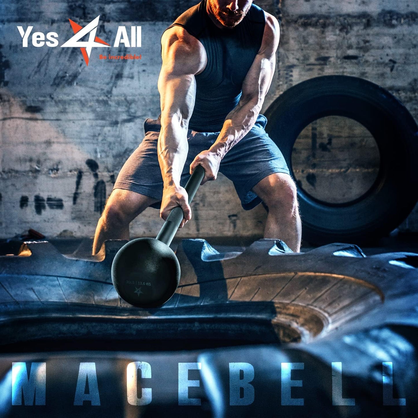 Steel Mace Bell for Comprehensive Strength Training - Enhance Full Body, Muscular Development, Shoulder, Grip, and Forearm Workouts - Available in 5, 7, 10, 15, 20, 25, and 30 LB for Both Men and Women